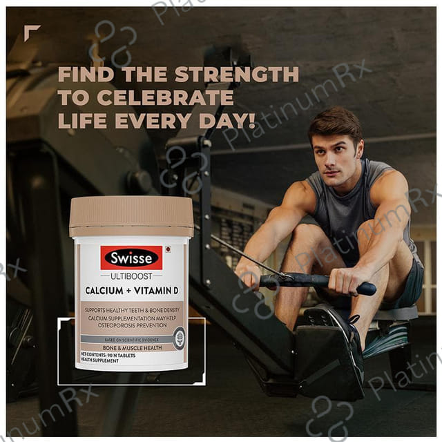 Swisse Ultiboost Calcium + Vitamin D Tablet for Stronger Bones & Muscle Health