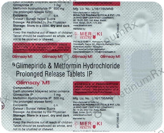Glimsay M 1mg/500mg Tablet PR 15s
