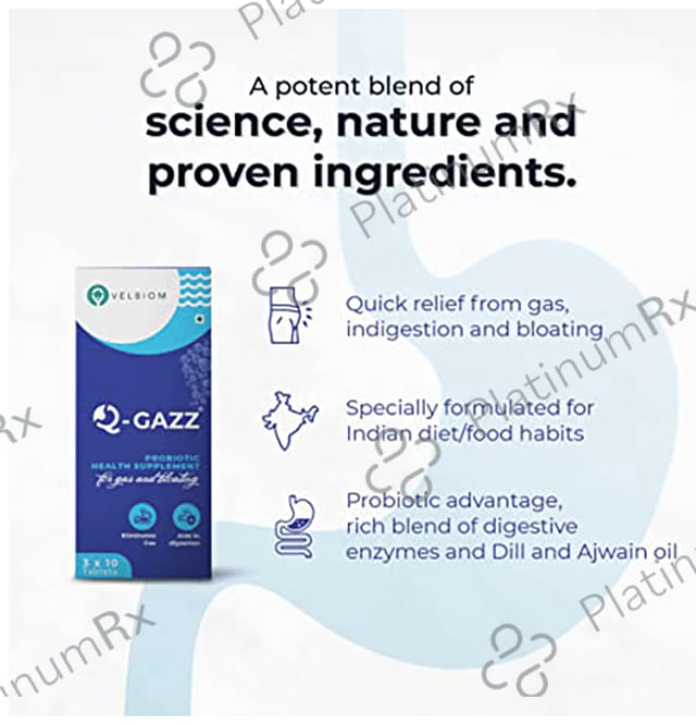 Velbiom Q-Gazz Probiotic Health Supplement Tablet