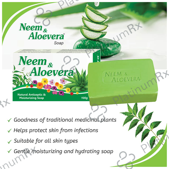 PIL Neem & Alovera Soap - Natural Antiseptic & Moisturizing Soap