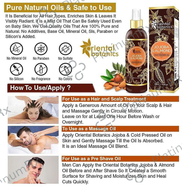 Oriental Botanics Jojoba & Almond Cold Pressed Oil