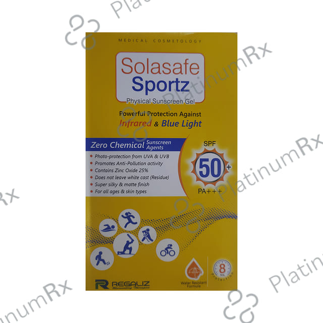 Solasafe Sportz Physical Sunscreen SPF 50+ Gel 50gm