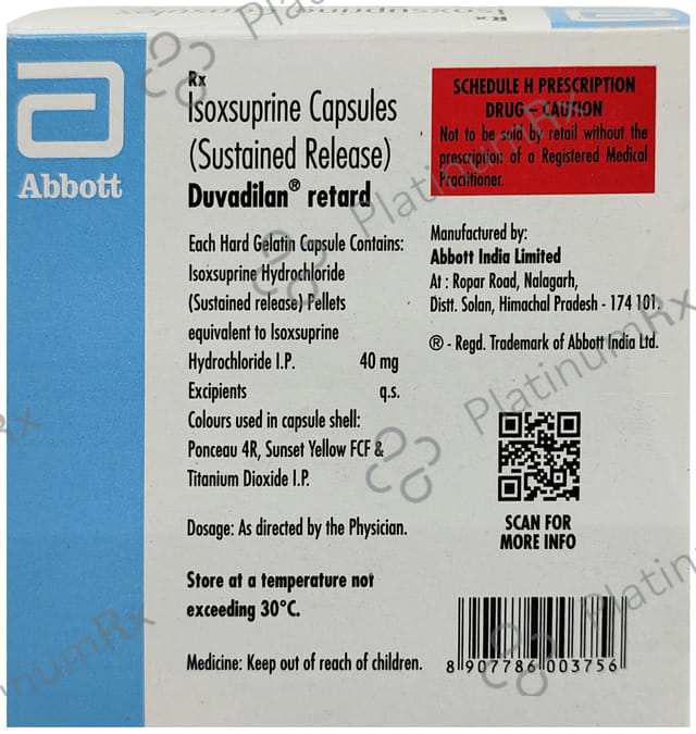 Duvadilan Retard 40mg Capsule SR 15s