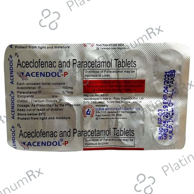 Acendol P 100/325mg Tablet 10s