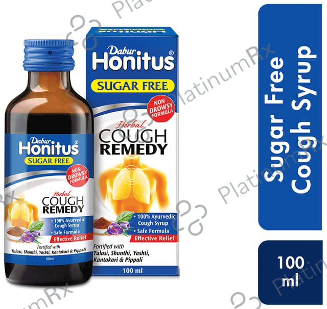 Dabur Honitus Herbal Cough Remedy Sugar Free Oral Solution 100ml
