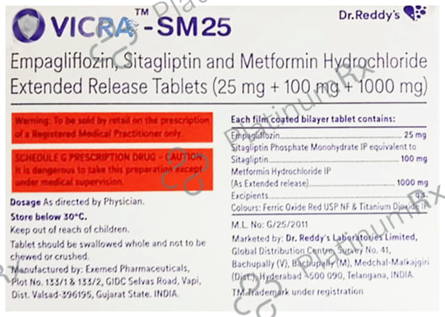 Vicra SM 25/100/1000mg Tablet 10s