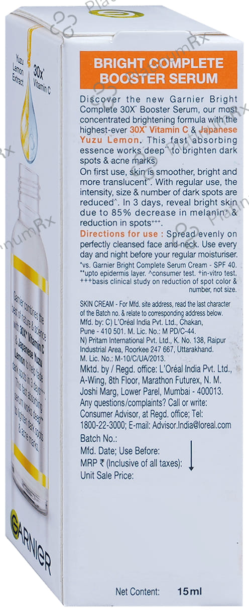 Garnier Bright Complete 30X Vitamin C Booster Serum 15ml