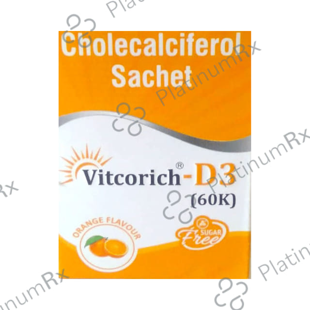 Vitcorich D3 60000IU Orange Flavour Sugar Free Sachet 1gm