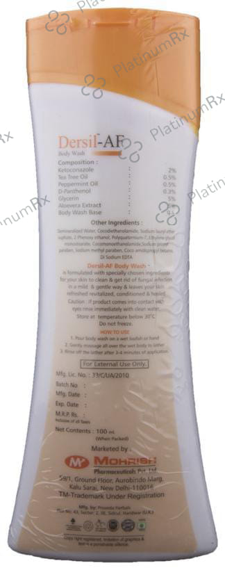 Dersil AF Body Wash 100ml