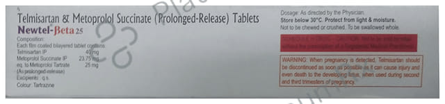 Newtel Beta 25/40mg Tablet PR 10s