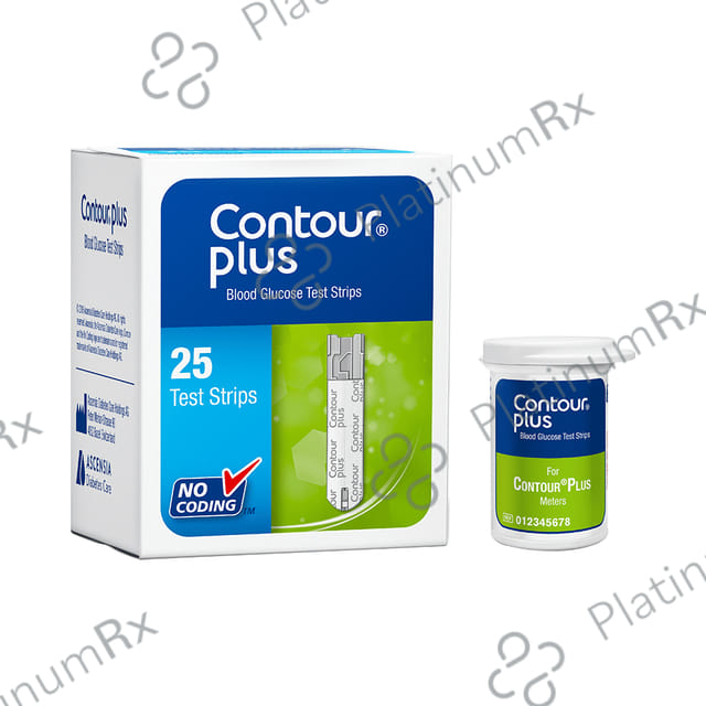 Contour Plus Blood Glucose Test Strip (Only Strips) 25s