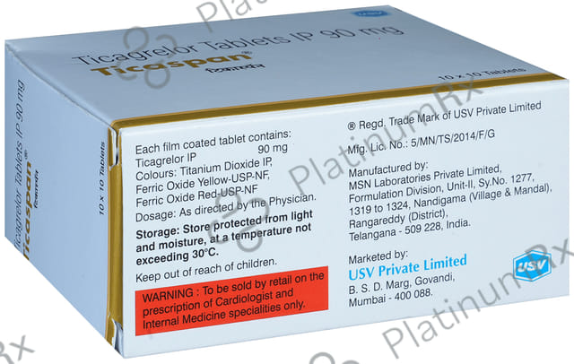 Ticaspan 90mg Tablet 10s