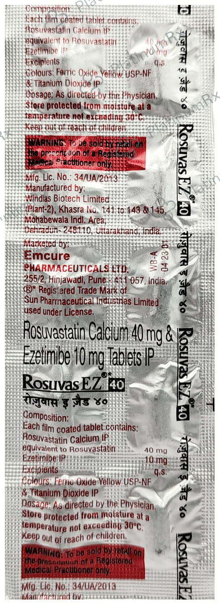 Rosuvas EZ 40/10mg Tablet 10s