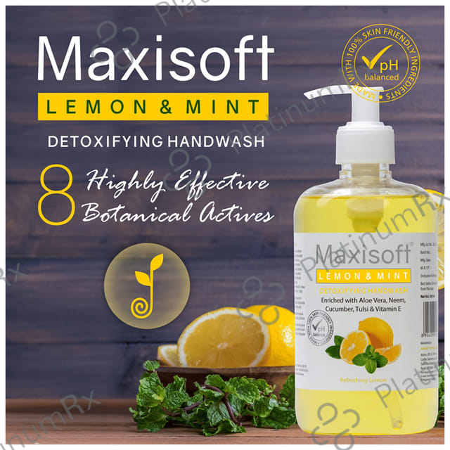 Maxisoft Lemon & Mint Detoxifying Hand Wash (500ml Each) 1 Bottle