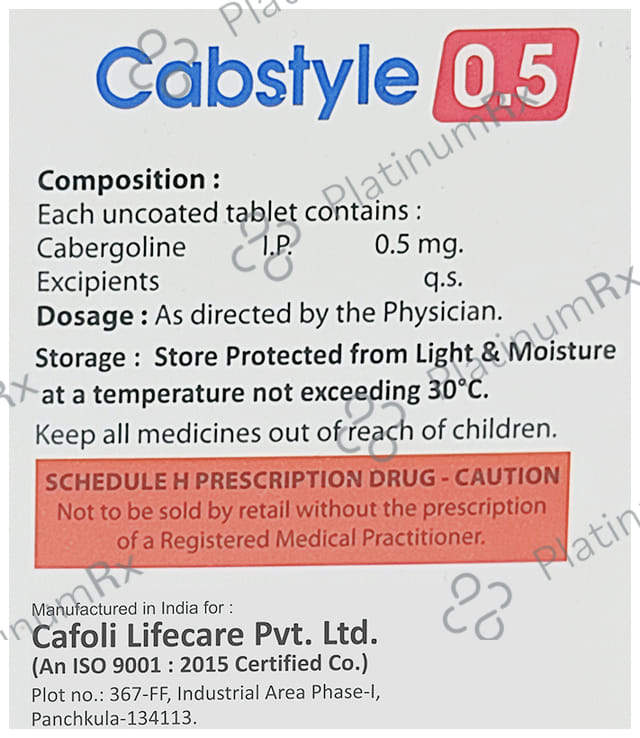 Cabstyle 0.5mg Tablet 4s