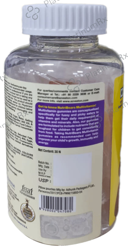 NutriBears Multivitamin Growth & Immunity Support Gummies Natural