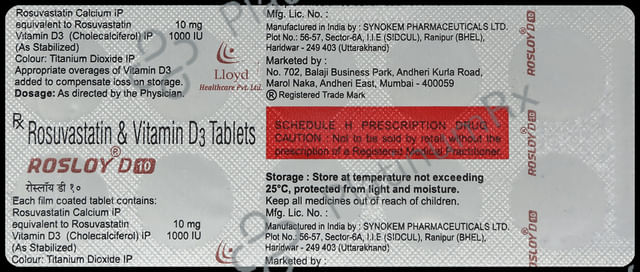 Rosloy D 10/1000IU Tablet 10s