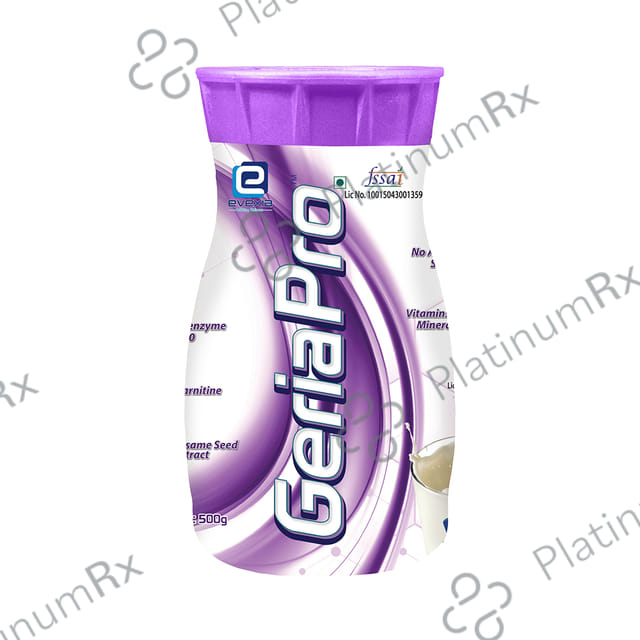 Evexia GeriaPro for Nutrition - No Added Sugar - Flavour Powder Vanilla 500 gm