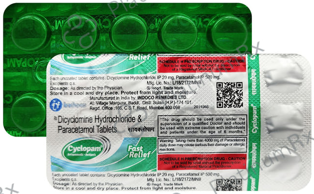 Cyclopam 20/500mg Tablet 20s