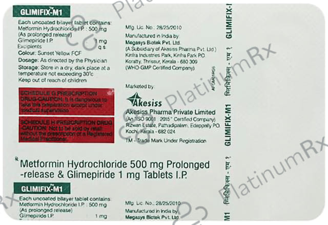Glimifix M 1/500mg Tablet 10s