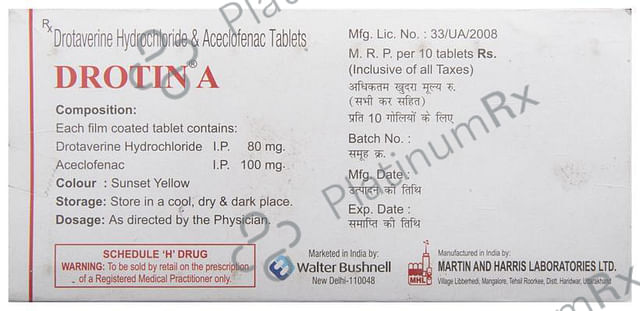 Drotin A 100/80mg Tablet 10s
