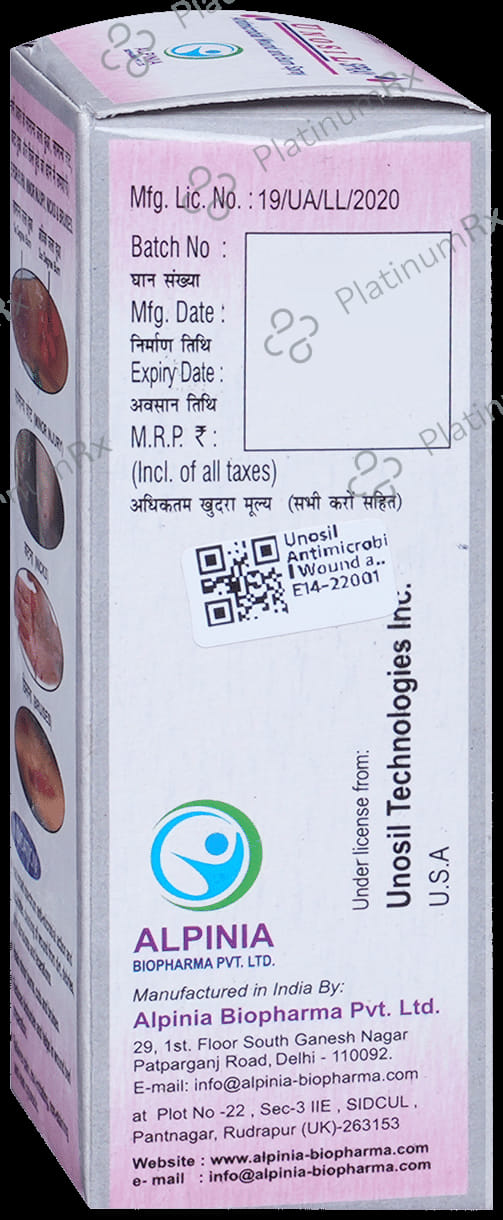 Unosil Antimicrobial Wound and Burn Spray 50 Solution