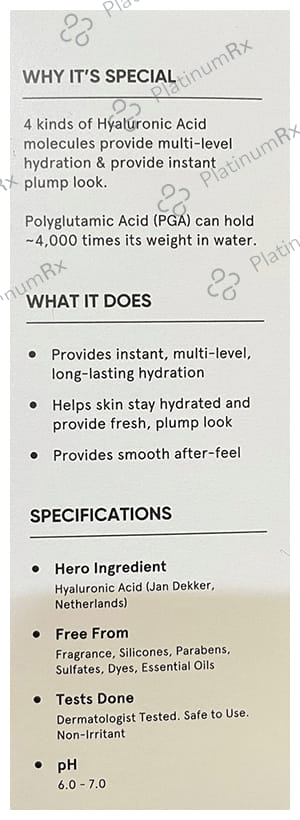 Minimalist Hyaluronic + PGA 02% Face Serum 30ml