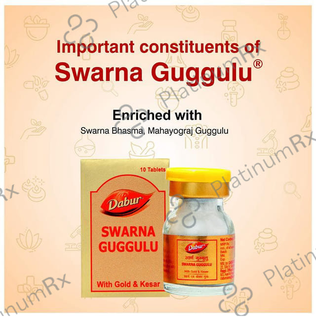 Dabur Swarna Guggulu Tablet with Gold & Kesar 10 tablets