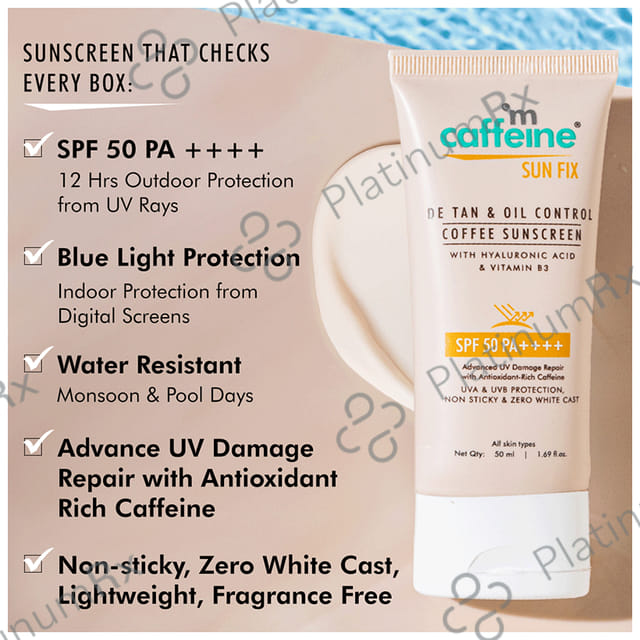 mCaffeine Naked & Raw Coffee Sunscreen SPF 50 PA++ Lotion 50ml