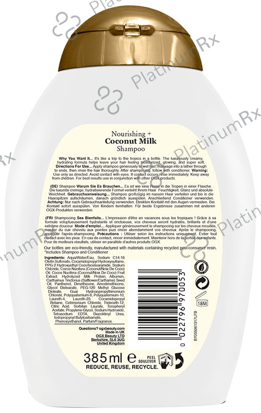 OGX Nourishing+ Coconut Milk Shampoo 385ml