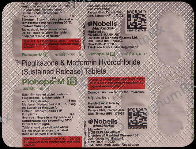 Piohope M 500/15mg Tablet SR 10s