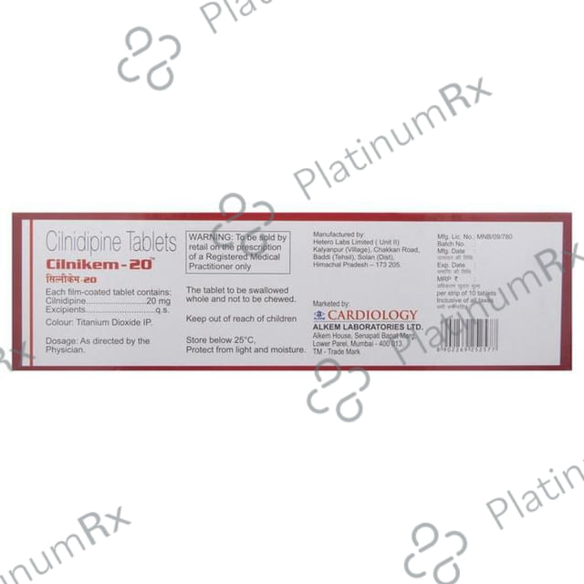 Cilnikem 20mg Tablet 10s