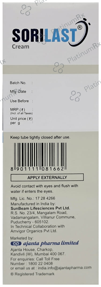 Sorilast Cream 150gm