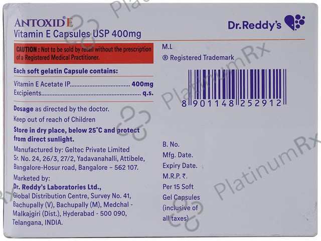 Antoxid E 400mg Capsule 15s