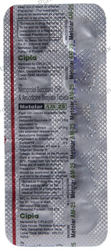 Metolar AM 5/25mg Tablet 10s