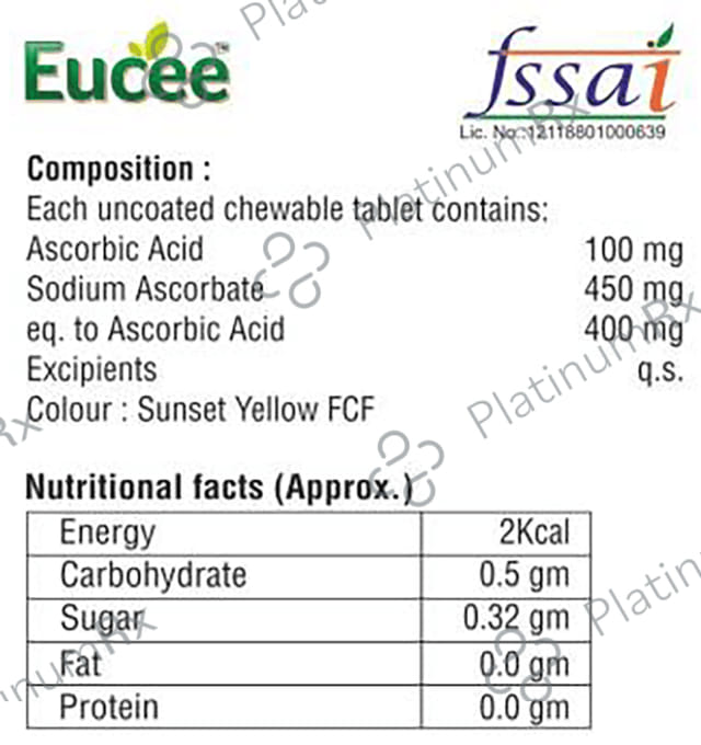 Eucee 500mg Chewable Tablet 15s