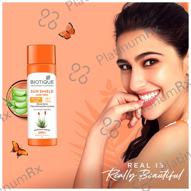 Biotique Sun Shield Aloe Vera SPF 30 PA++ Sunscreen Lotion 120ml