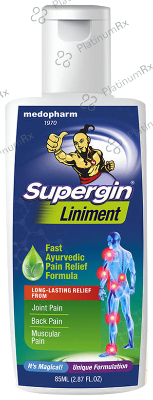 Supergin Liniment Fast Ayurvedic Pain Relief Formula 85 Liniment
