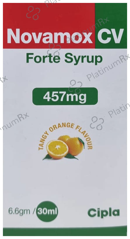 Novamox CV Forte 400/57mg Tangy Orange Syrup 30ml