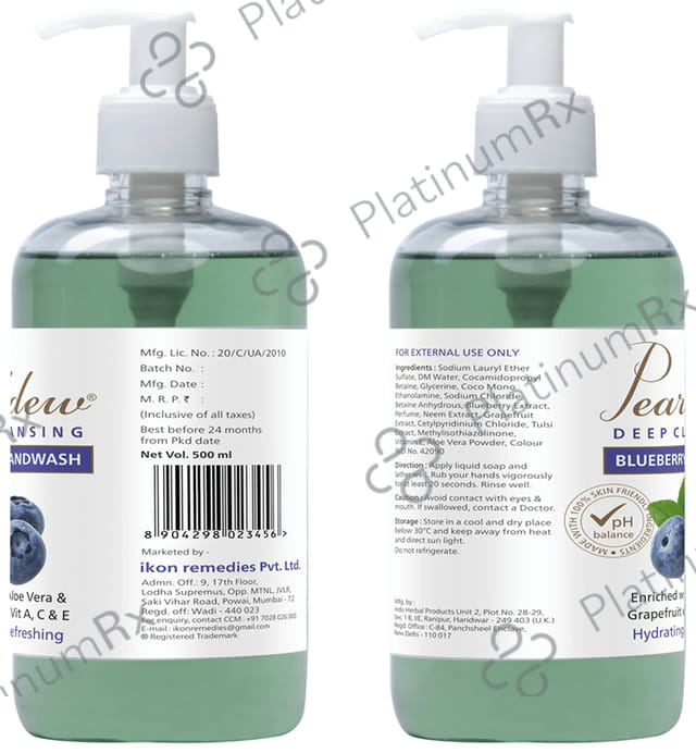 Pearldew Deep Cleansing Blueberry Handwash (500ml Each) 1 Bottle