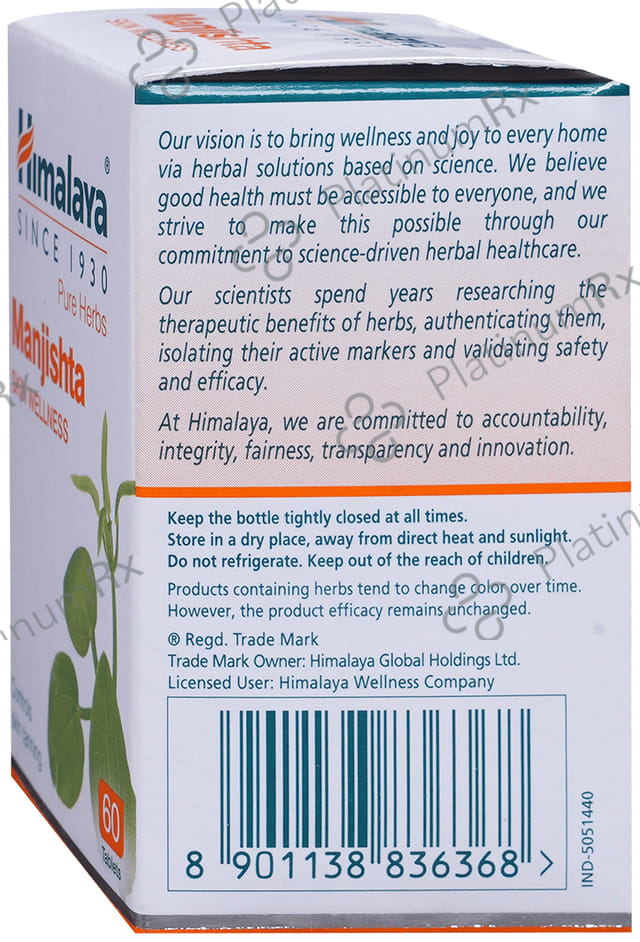 Himalaya Wellness Pure Herbs Manjishtha Tablet 60s
