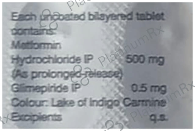 Glycomet GP 0.5/500mg Tablet PR 15s