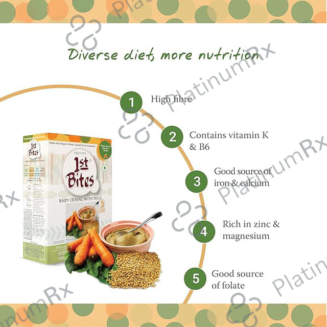 1st Bites Stage 3 Wheat, Spinach And Carrot Baby Cereal Powder 300gm