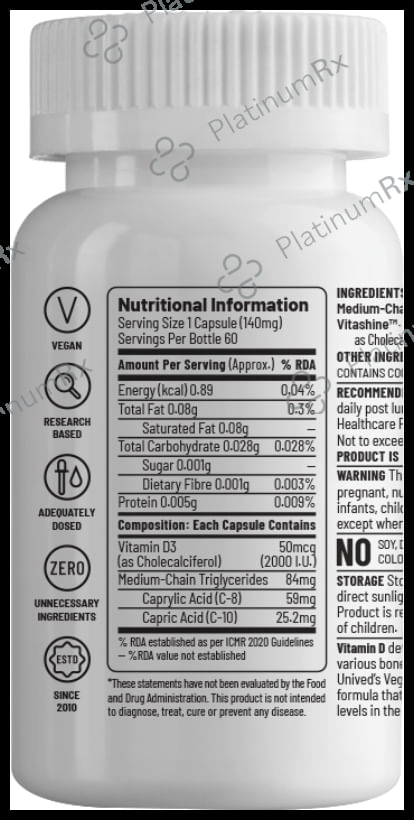 Unived Plant-Based 2000IU Vitamin D3 Vegan Capsule