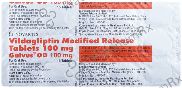 Galvus 100mg OD Tablet MR 15s