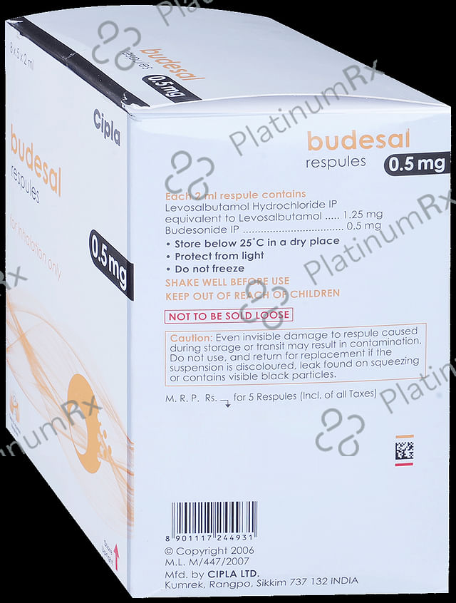 Budesal 2ml 0.5mg/1.25mg Respule 5s