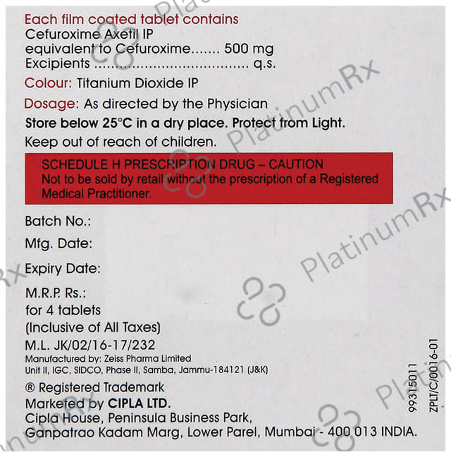 Cefasyn 500mg Tablet 4s