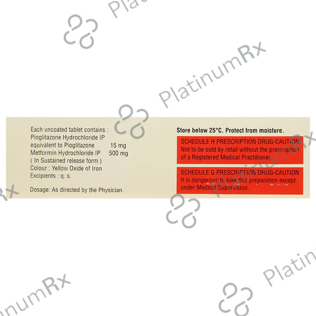 Pioz MF 15/500mg Tablet SR 10s