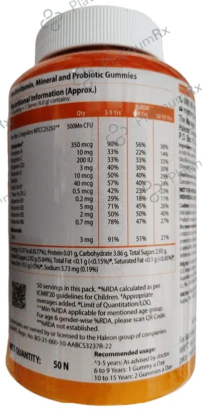 Centrum Kids Supports Multivitamin Gummy 50s