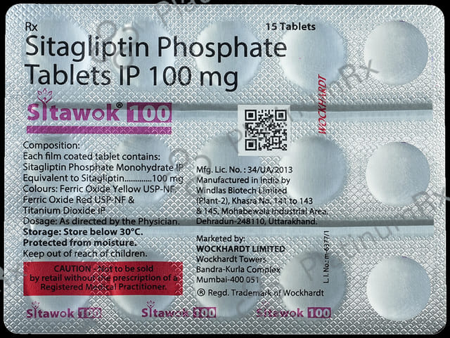 Sitawok 100mg Tablet 15s